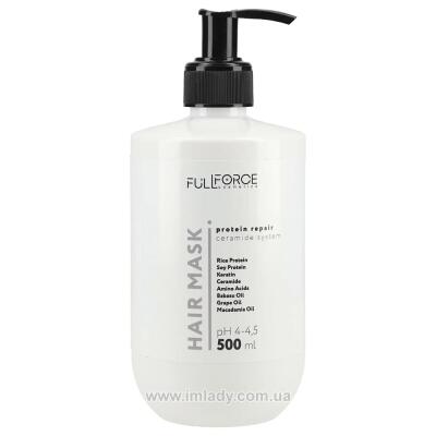 Відновлююча протеїнова маска для волосся Full Force protein repair ceramide system 500 мл